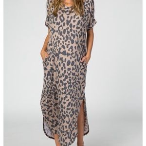 NWT PinkBlush Leopard Print Maternity Dress XL